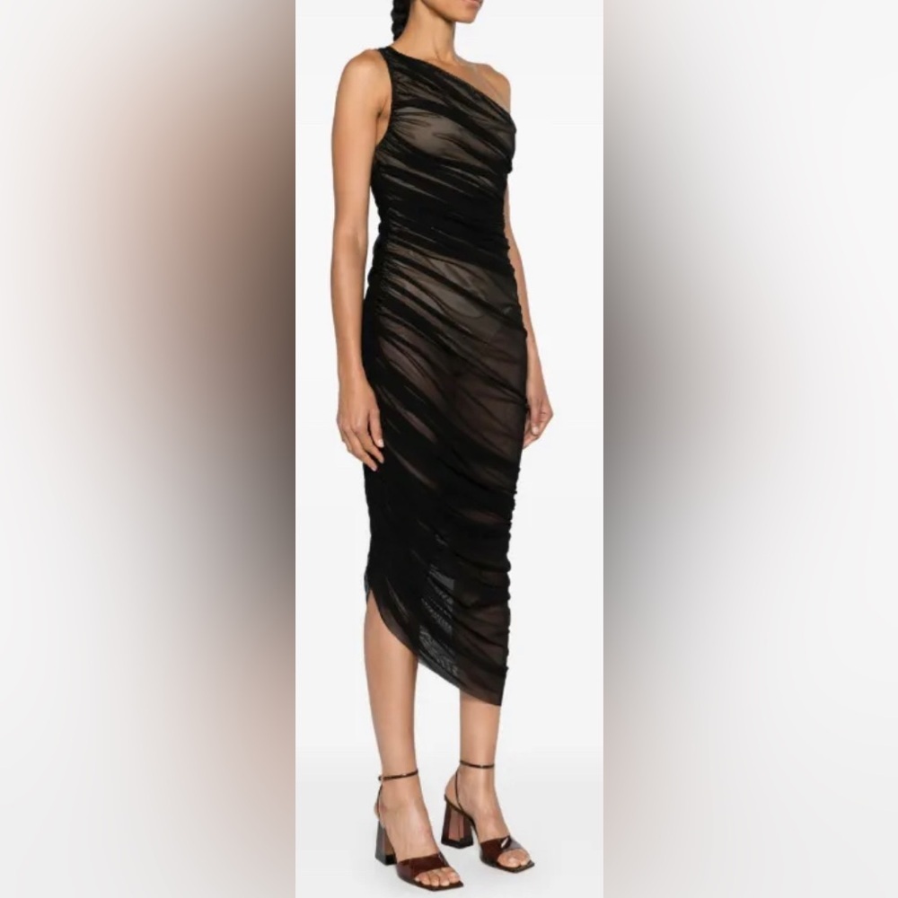 Norma Kamali Black One Shoulder Dress - Picture 3 of 15